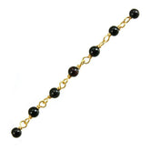 CHG-160-OX 18K Gold Overlay Beading & Extender Black Onyx Chain Beads Bali Designs Inc